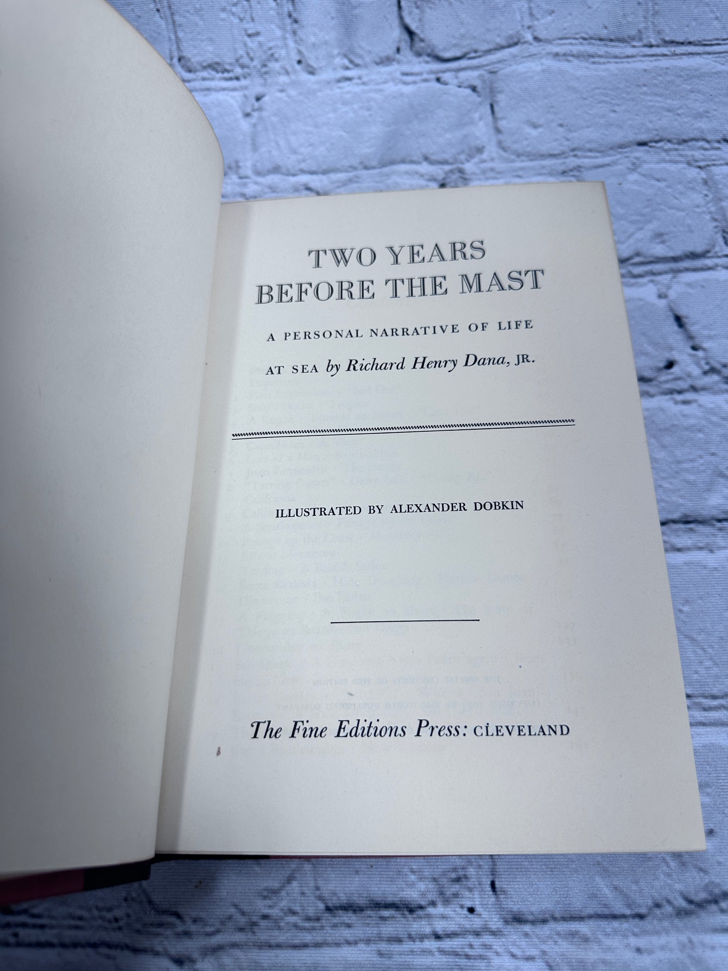 Two Years Before the Mast Richard Henry Dana Jr [Fine Editions Club · 1946]