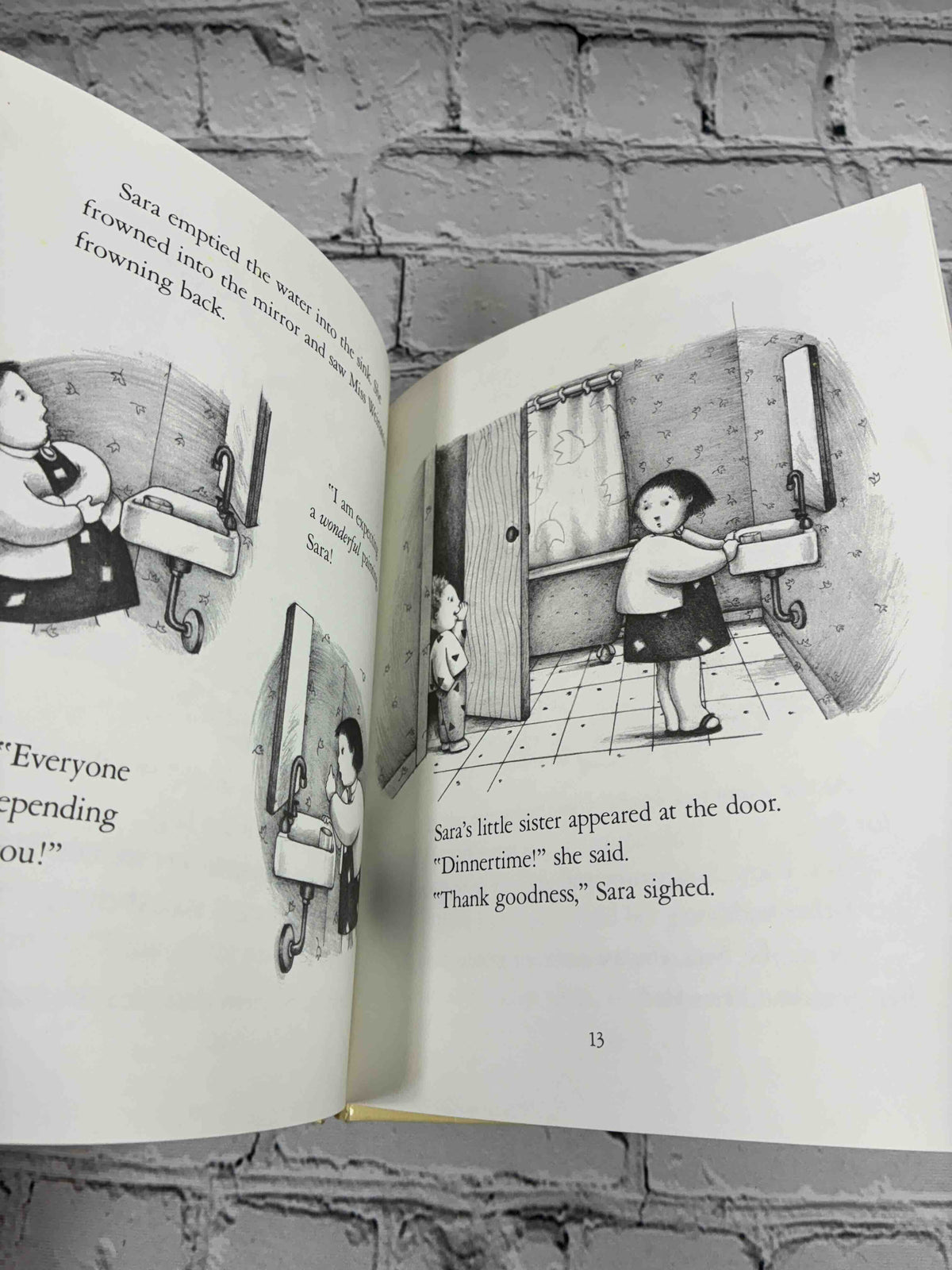 Begin at the Beginning by Amy Schwartz, 1983 ex-library hardcover - interior illustration