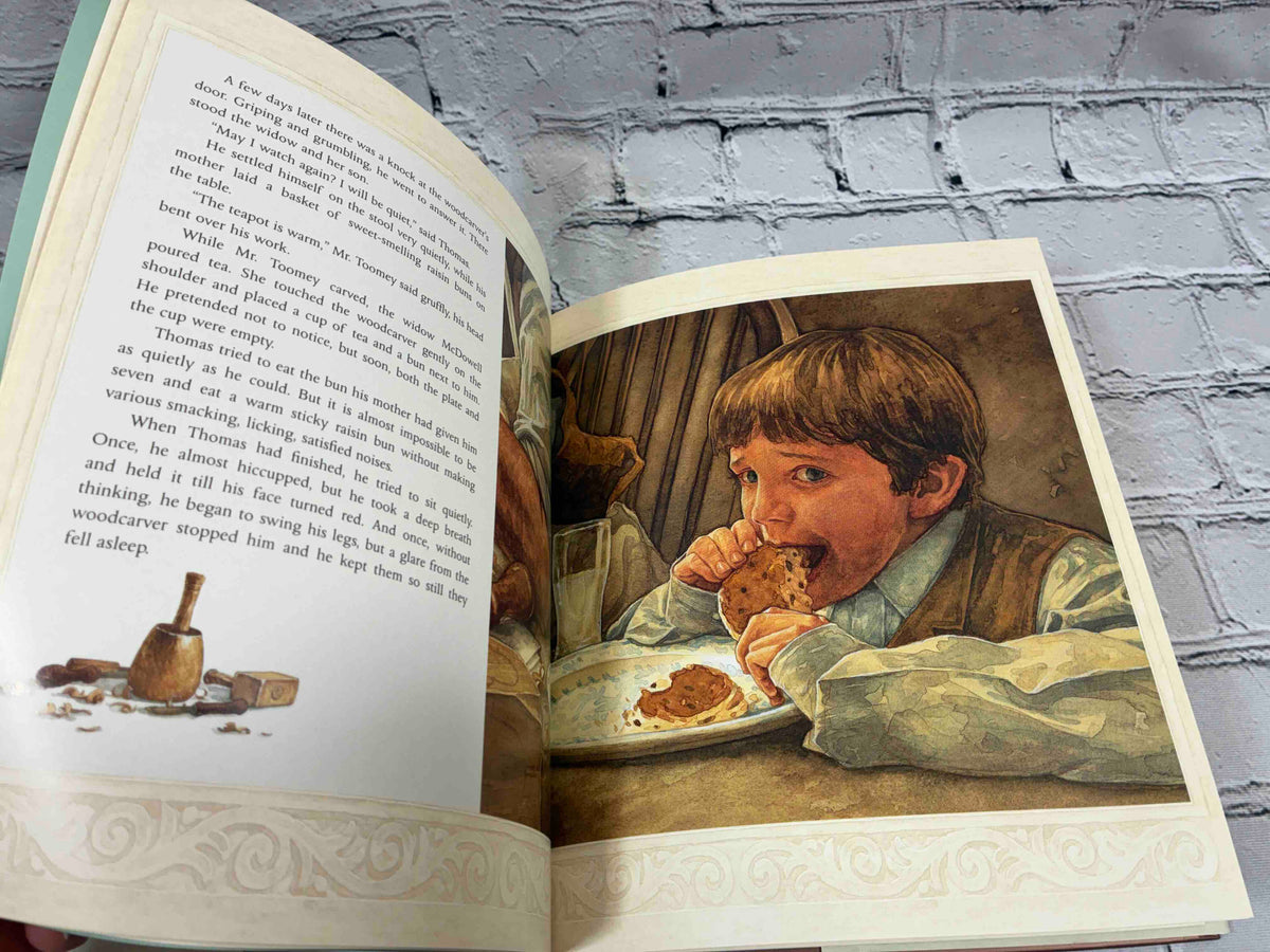 The Christmas Miracle of Jonathan Toomey by Susan Wojciechowski, hardcover with CD - interior illustration