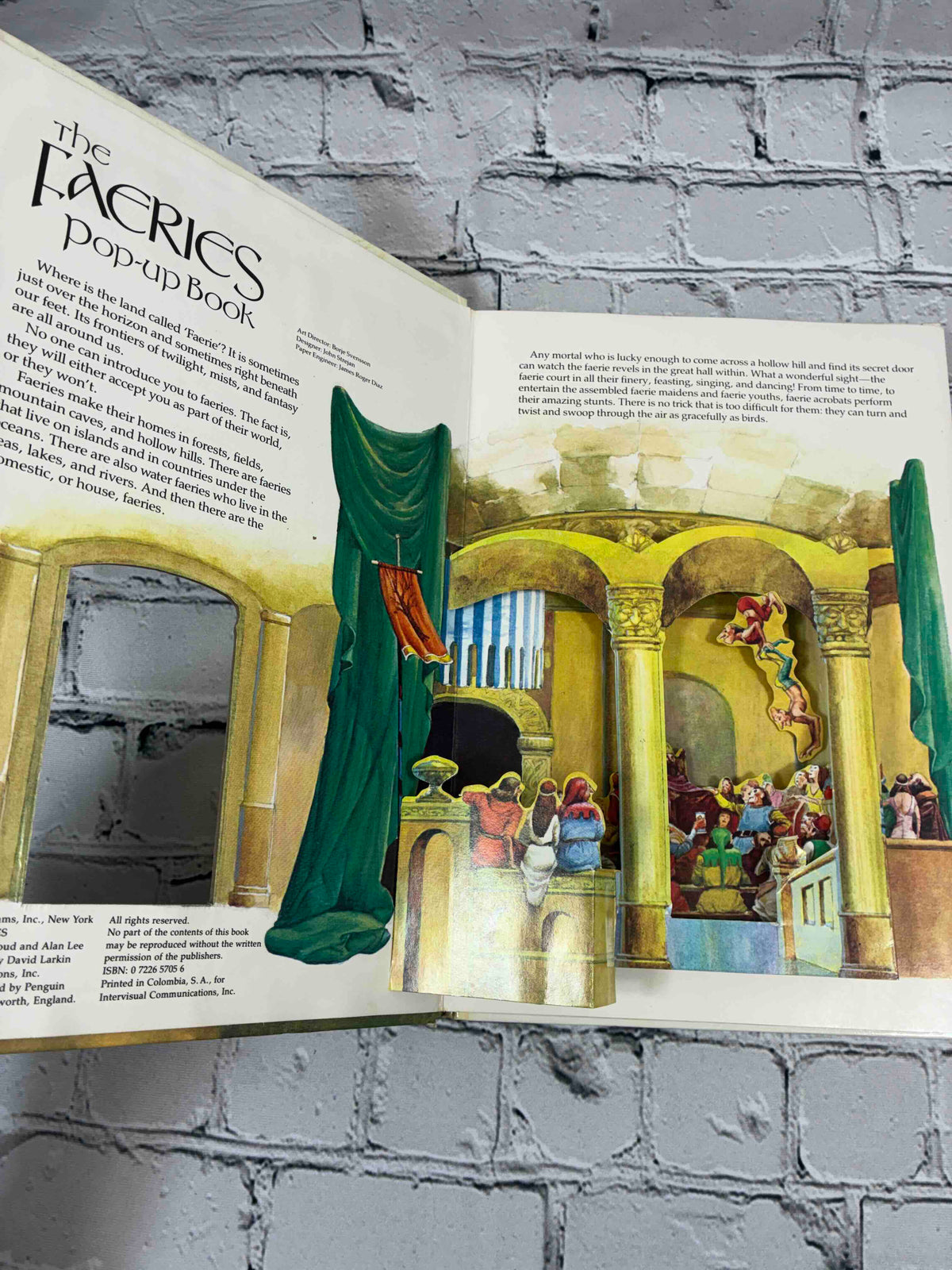 The Faeries Pop-up Book by Brian Froud and Alan Lee, Kestrel Books - faerie court pop-up and copyright page