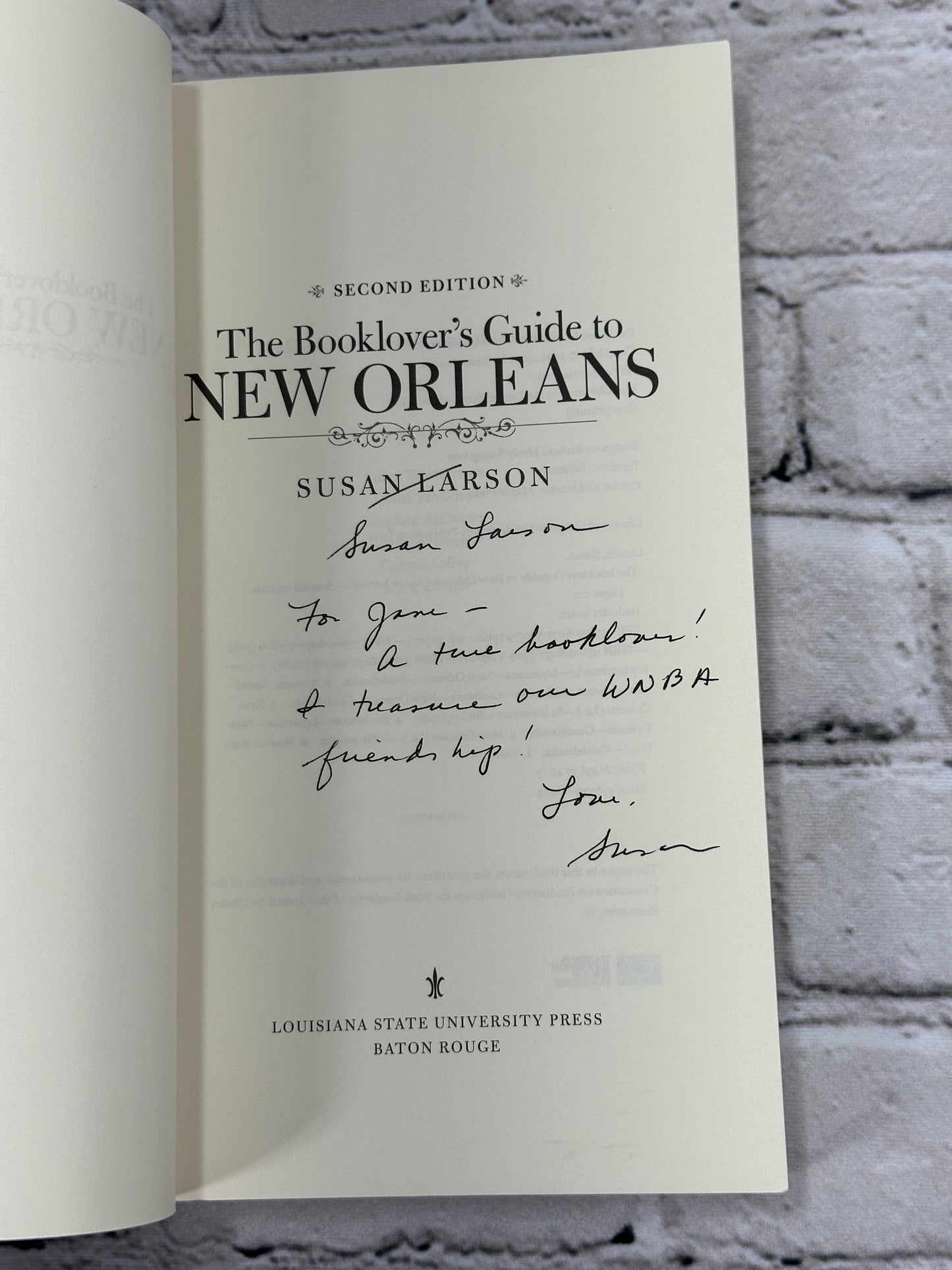 The Booklover's Guide to New Orleans by Susan Larson  [2013 · SIGNED]