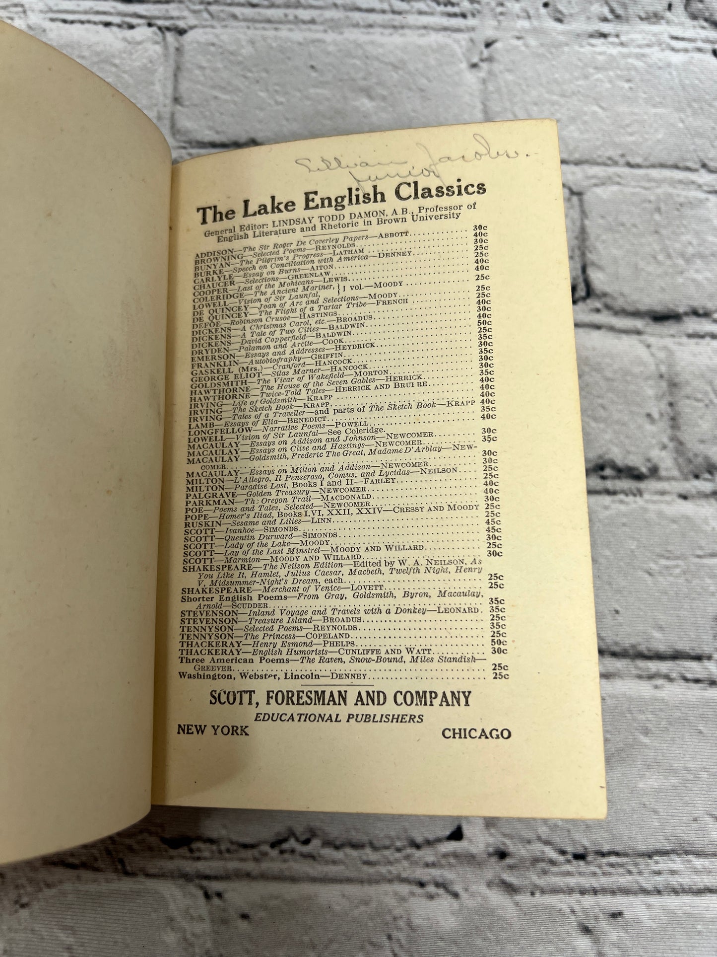 Tennyson Selected Poems Reynolds Antique [1913 · Lake English Classics]