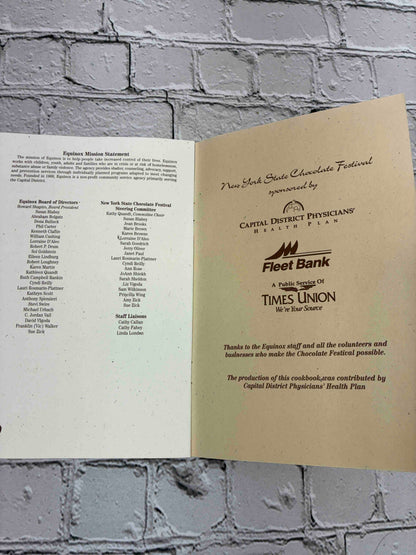 New York State Chocolate Festival: Prize-Winning Recipes, 1996 Equinox pamphlet - mission statement, board list and sponsors page