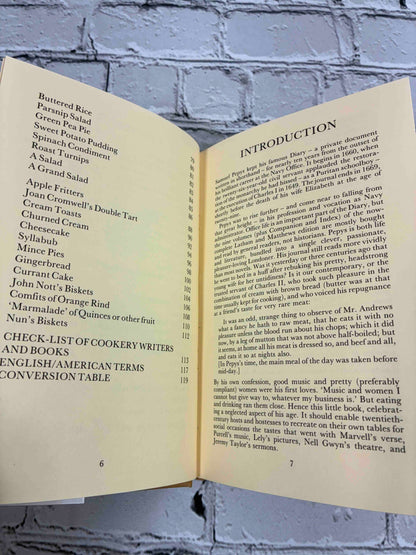 Pepys at Table by Christopher Driver and Michelle Berriedale-Johnson, 1984 Bell & Hyman hardcover - contents continued and introduction