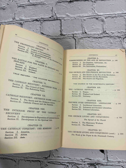 An Outline History of the Catholic Church Vol. II by Reginald F. Walker, 1954 Newman Press paperback - contents continued
