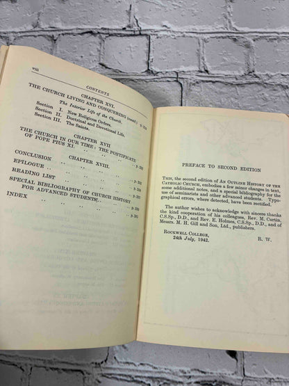 An Outline History of the Catholic Church Vol. II by Reginald F. Walker, 1954 Newman Press paperback - contents and preface to second edition