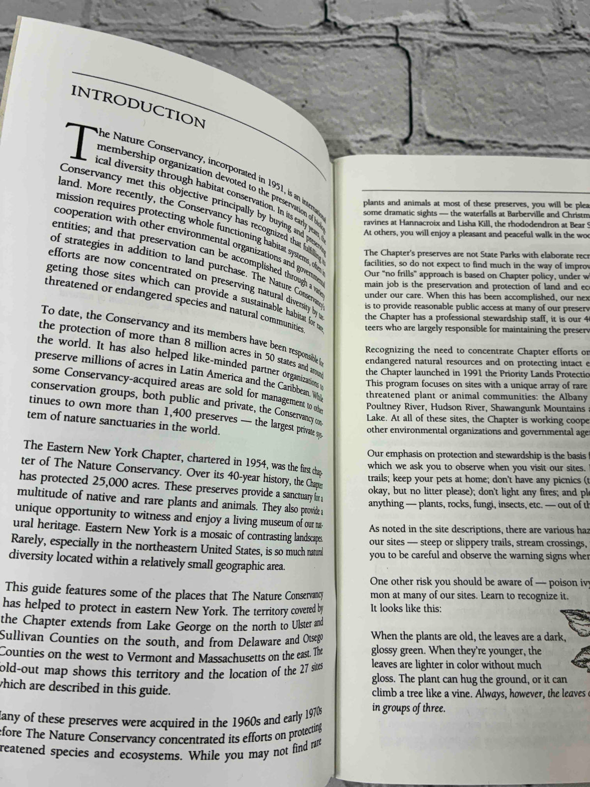 Preserve Guide Eastern New York Chapter by Edward J. Gibson, 1995 The Nature Conservancy paperback - introduction