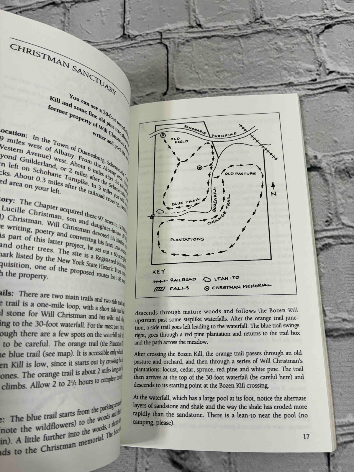 Preserve Guide Eastern New York Chapter by Edward J. Gibson, 1995 The Nature Conservancy paperback - Christman Sanctuary trail map