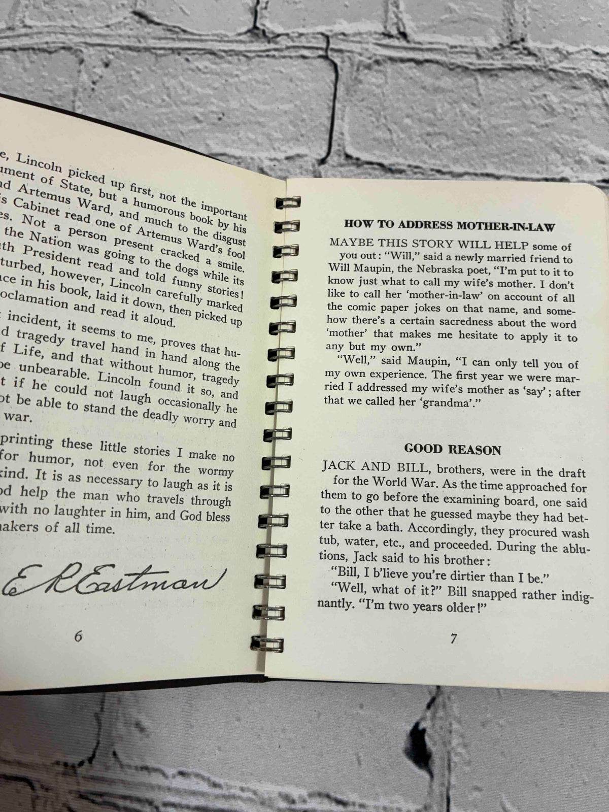 Another Batch of Eastman's Chestnuts Vol. II, 1940 spiral-bound - interior pages