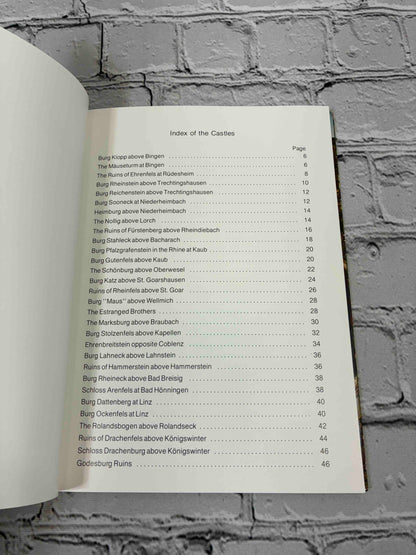 Castles on the Rhine between Mainz and Cologne by Eugen Hollerbach, Rahmel-Verlag paperback - index of the castles