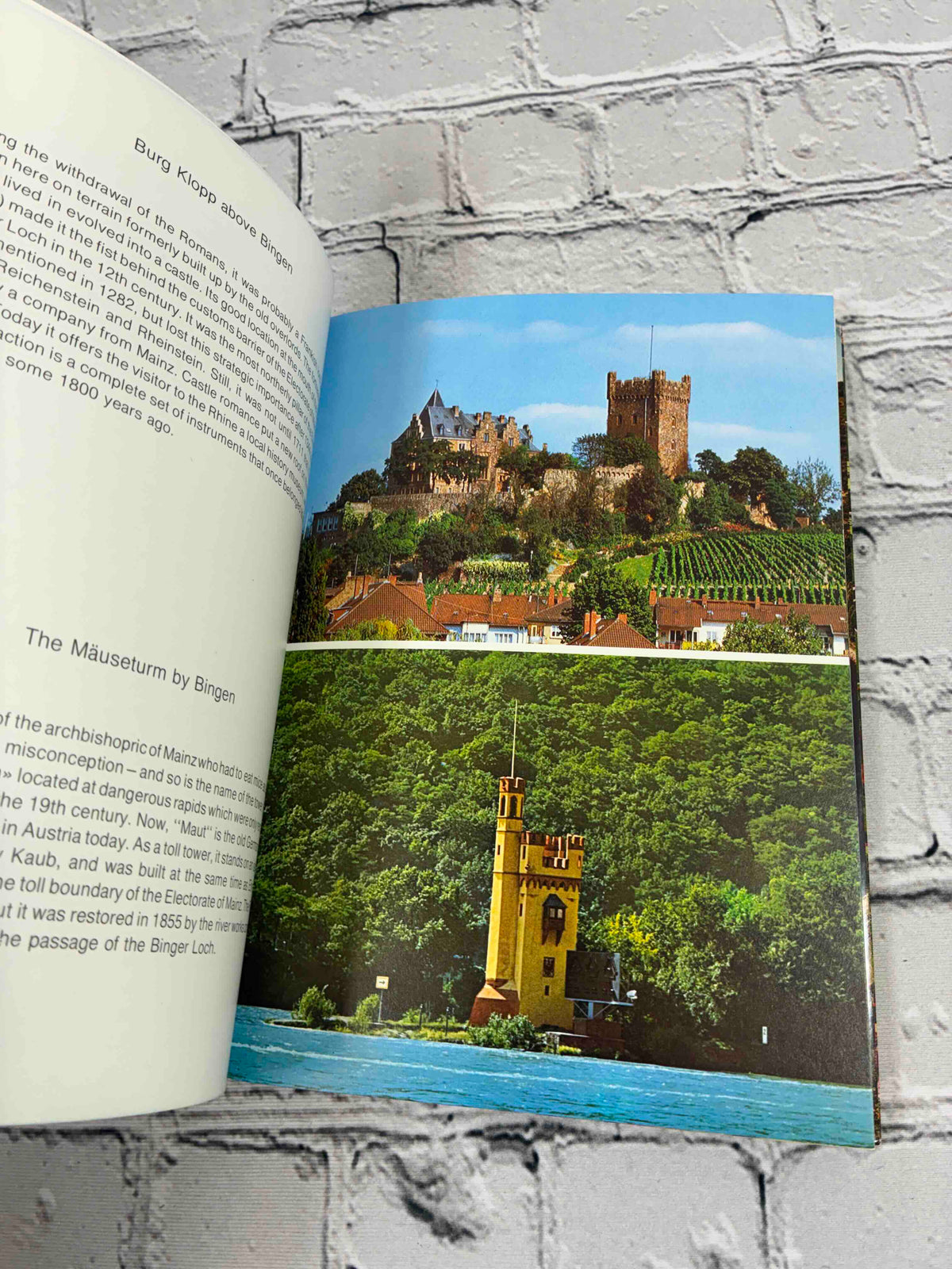 Castles on the Rhine between Mainz and Cologne by Eugen Hollerbach, Rahmel-Verlag paperback - Burg Klopp and the Mauseturm at Bingen
