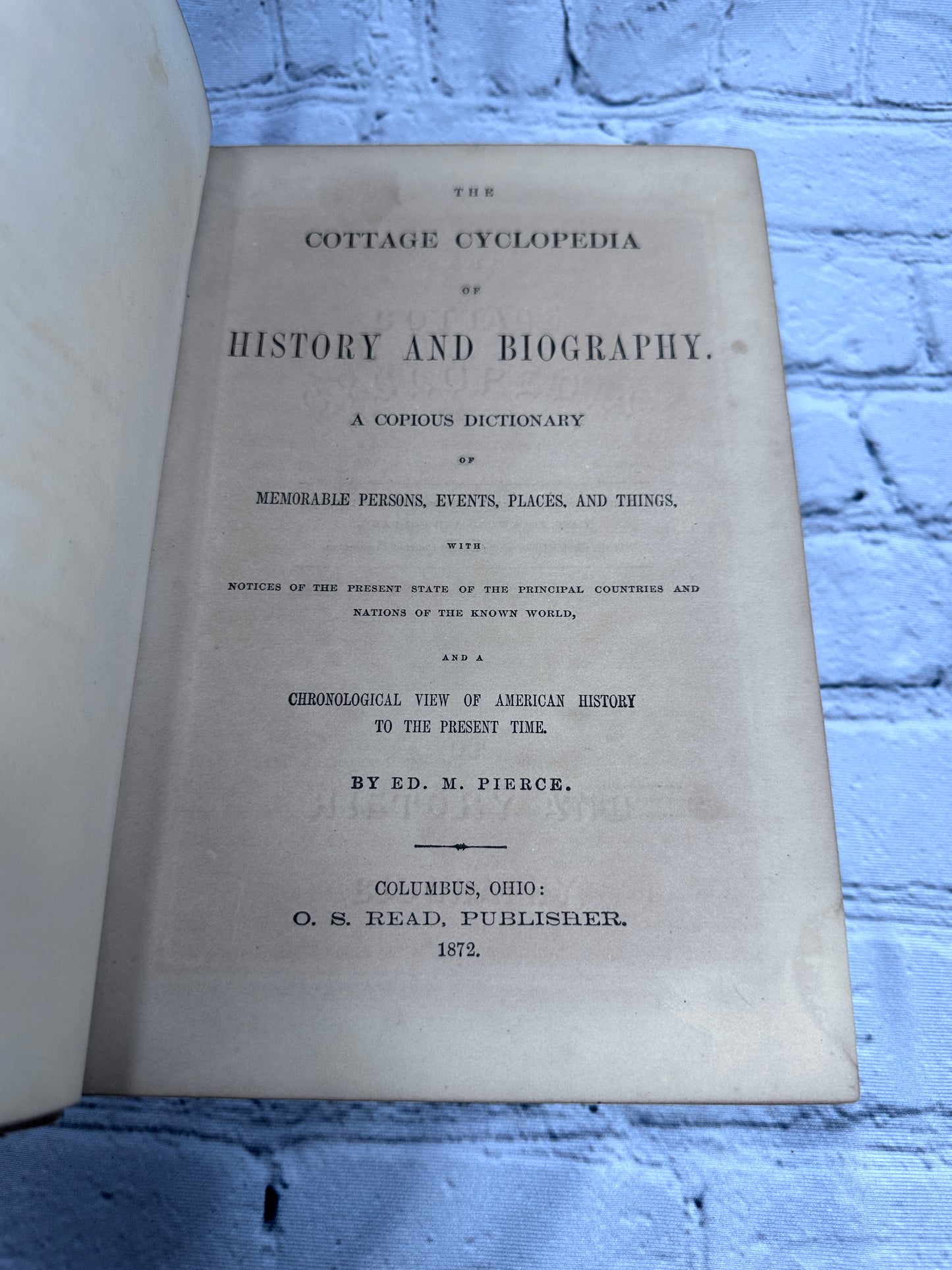 Cottage Cyclopedia of History and Biography by Ed. M. Pierce [1868]