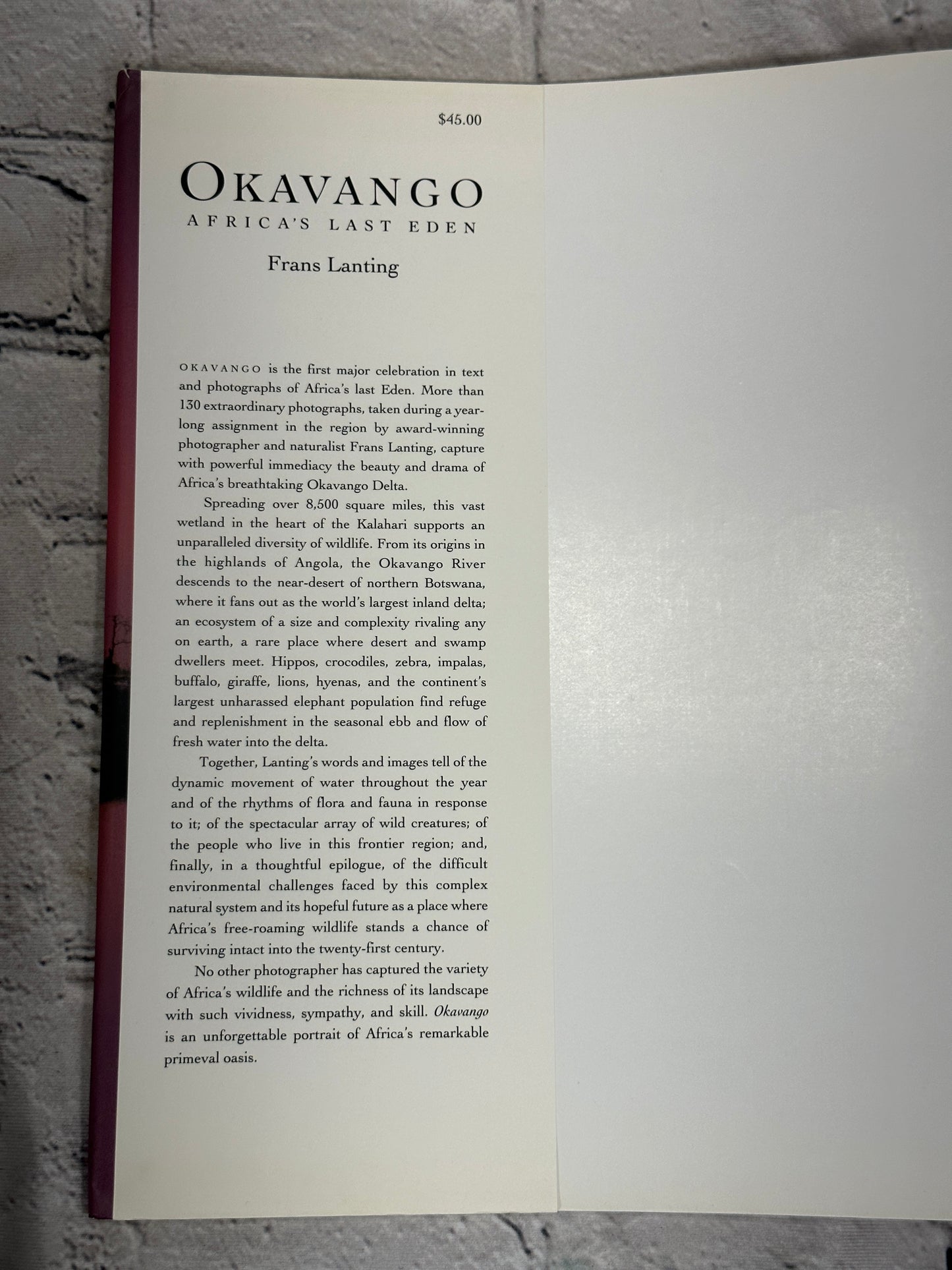 Okavango Africas Last Eden By Frans Lanting [1993 · First Edition]