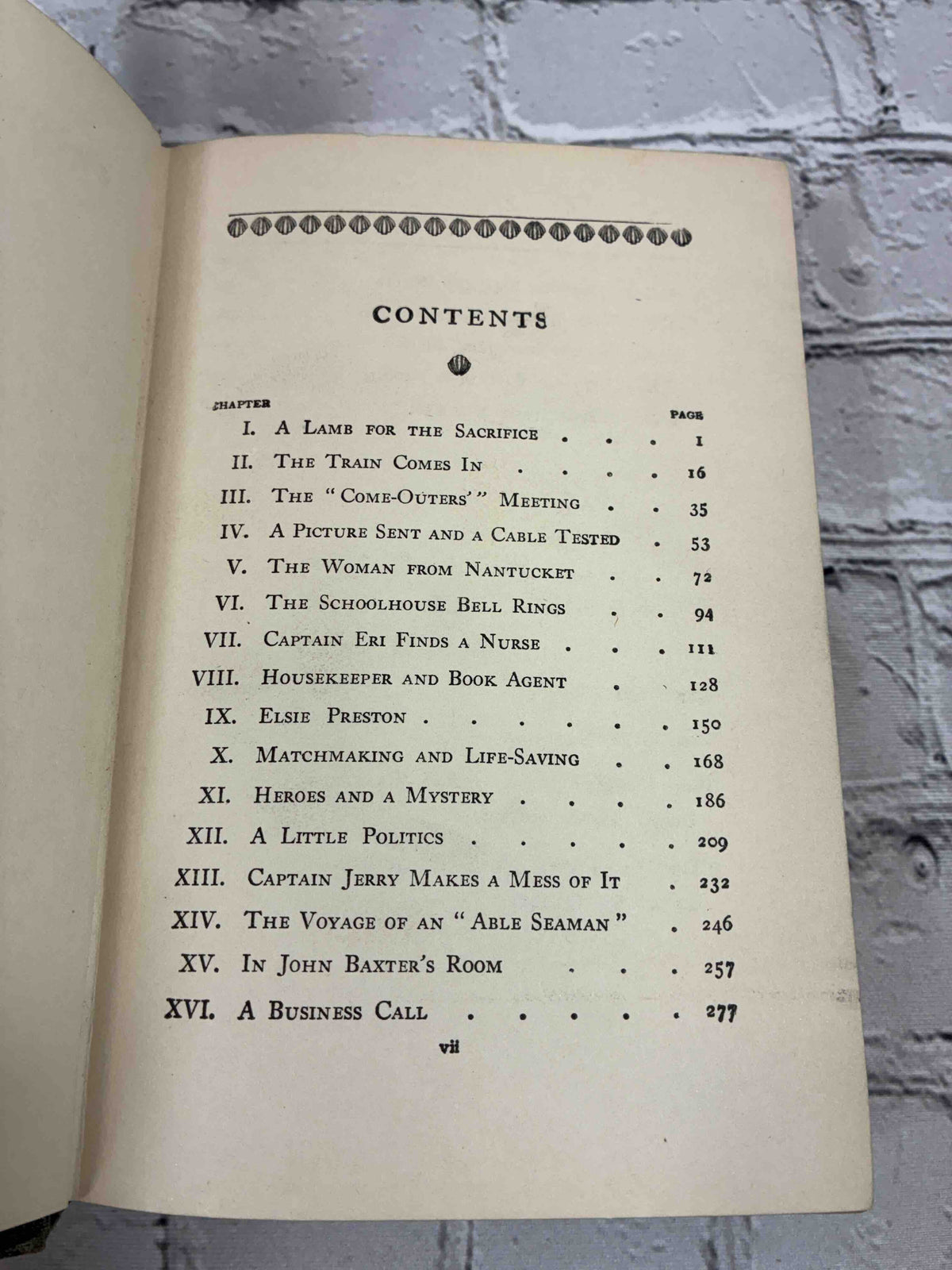 Cap'n Eri by Joseph C. Lincoln, 1912 A. L. Burt hardcover - contents