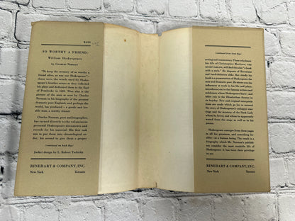 So Worthy a Friend William Shakespeare by Charles Norman