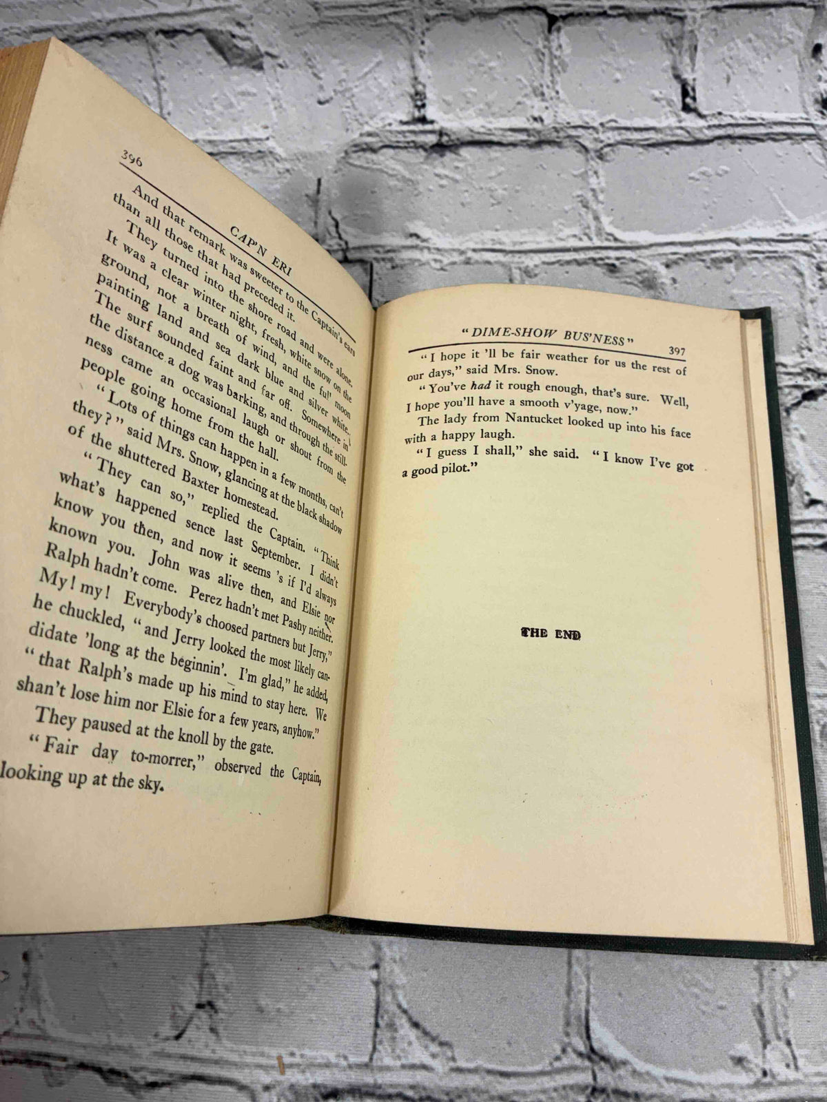 Cap'n Eri by Joseph C. Lincoln, 1912 A. L. Burt hardcover - final pages 396-397