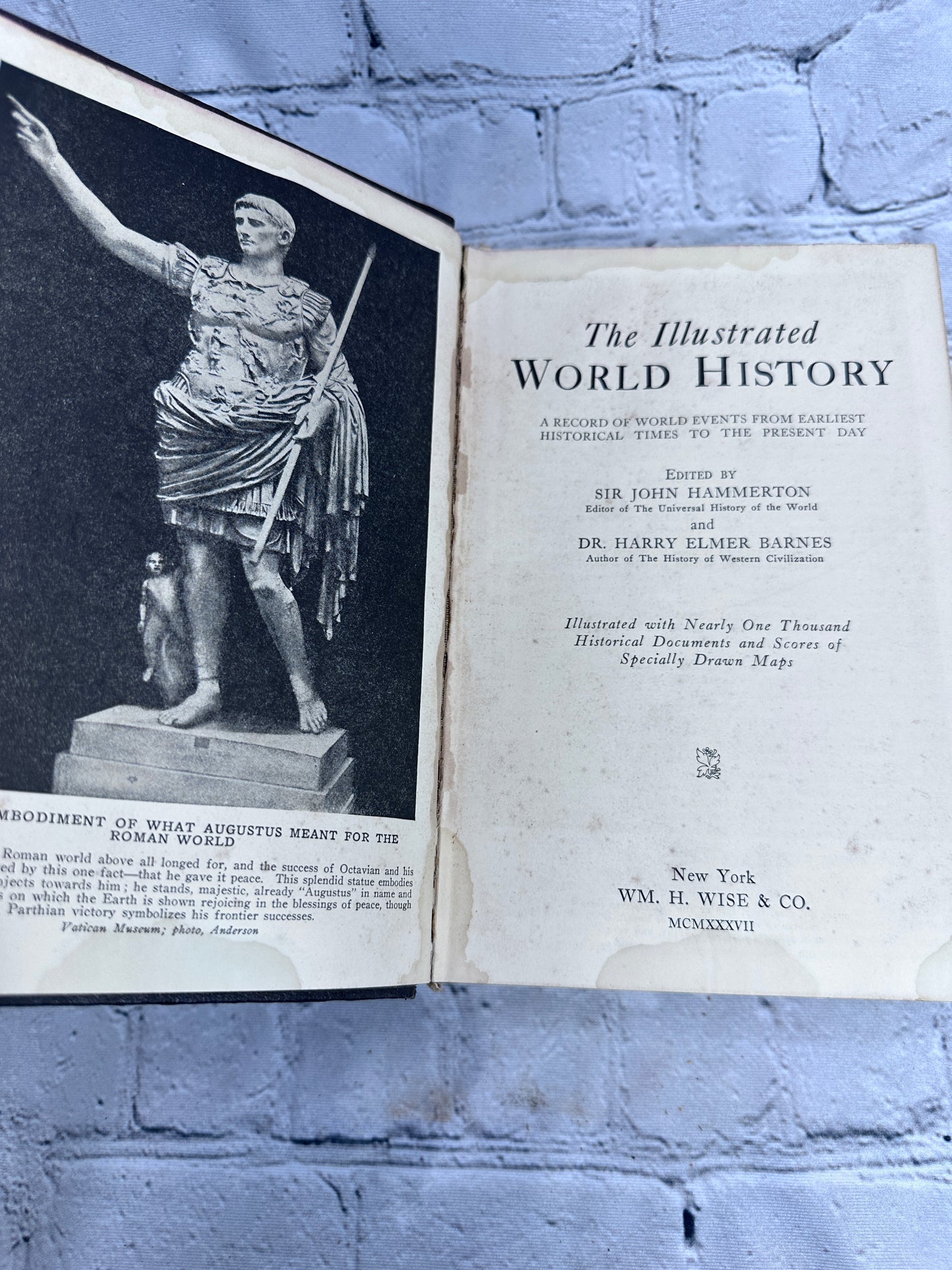 The Illustrated World History Hardcover Book by Hammerton & Barnes [1937]