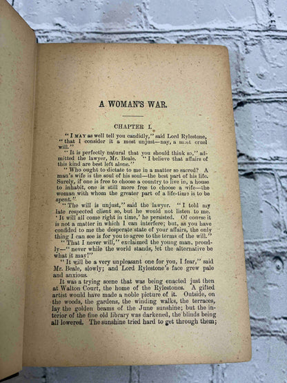 A Woman's War by Bertha M. Clay, Donohue Henneberry hardcover - first page of chapter I