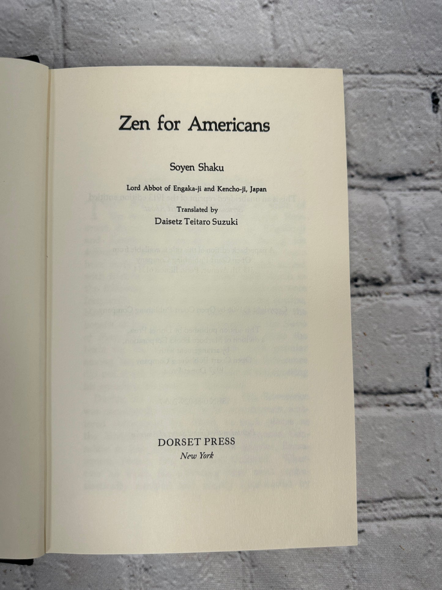 Zen for Americans by Soyen Shaku [1987]