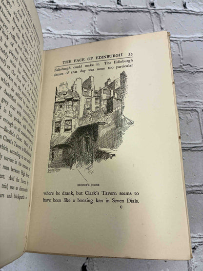 Edinburgh Revisited by James Bone, 1913 Sidgwick & Jackson hardcover - drawing of Brodie's Close on page 33