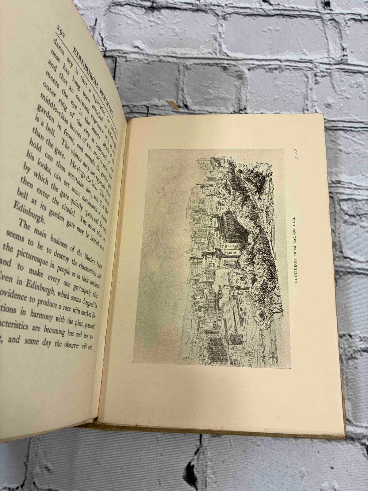 Edinburgh Revisited by James Bone, 1913 Sidgwick & Jackson hardcover - plate Edinburgh from Calton Hill