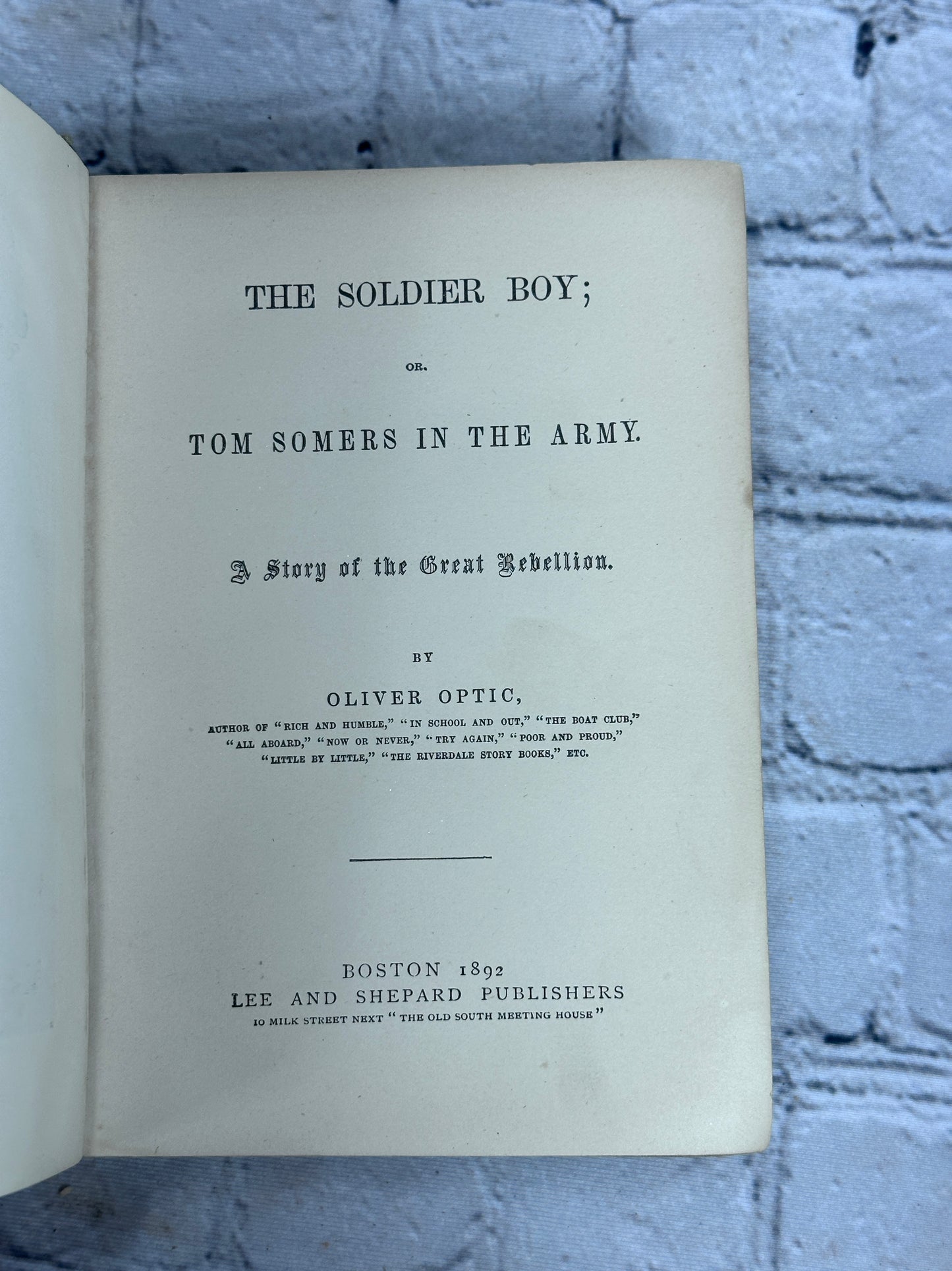 Army and Navy Series by Oliver Optic [Complete Set of 6 · 1872 & 1892]