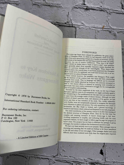 A Skeleton Key to Finnegans Wake by Joseph Campbell and Henry Morton Robinson, 1976 Buccaneer Books hardcover - copyright page with limited edition statement and foreword