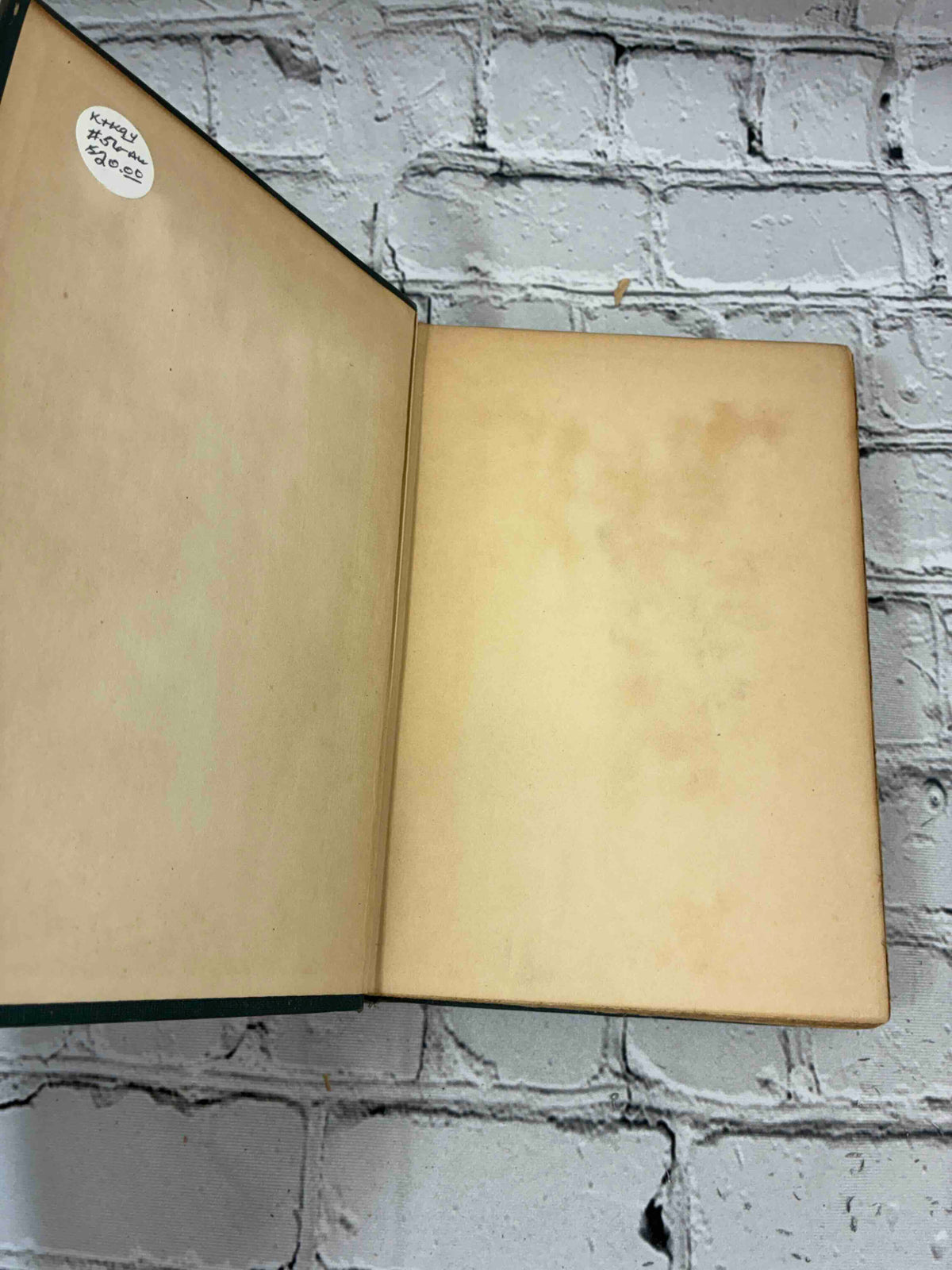 The Late Mrs. Null by Frank R. Stockton, 1907 Scribner hardcover - front pastedown with price sticker and front free endpaper