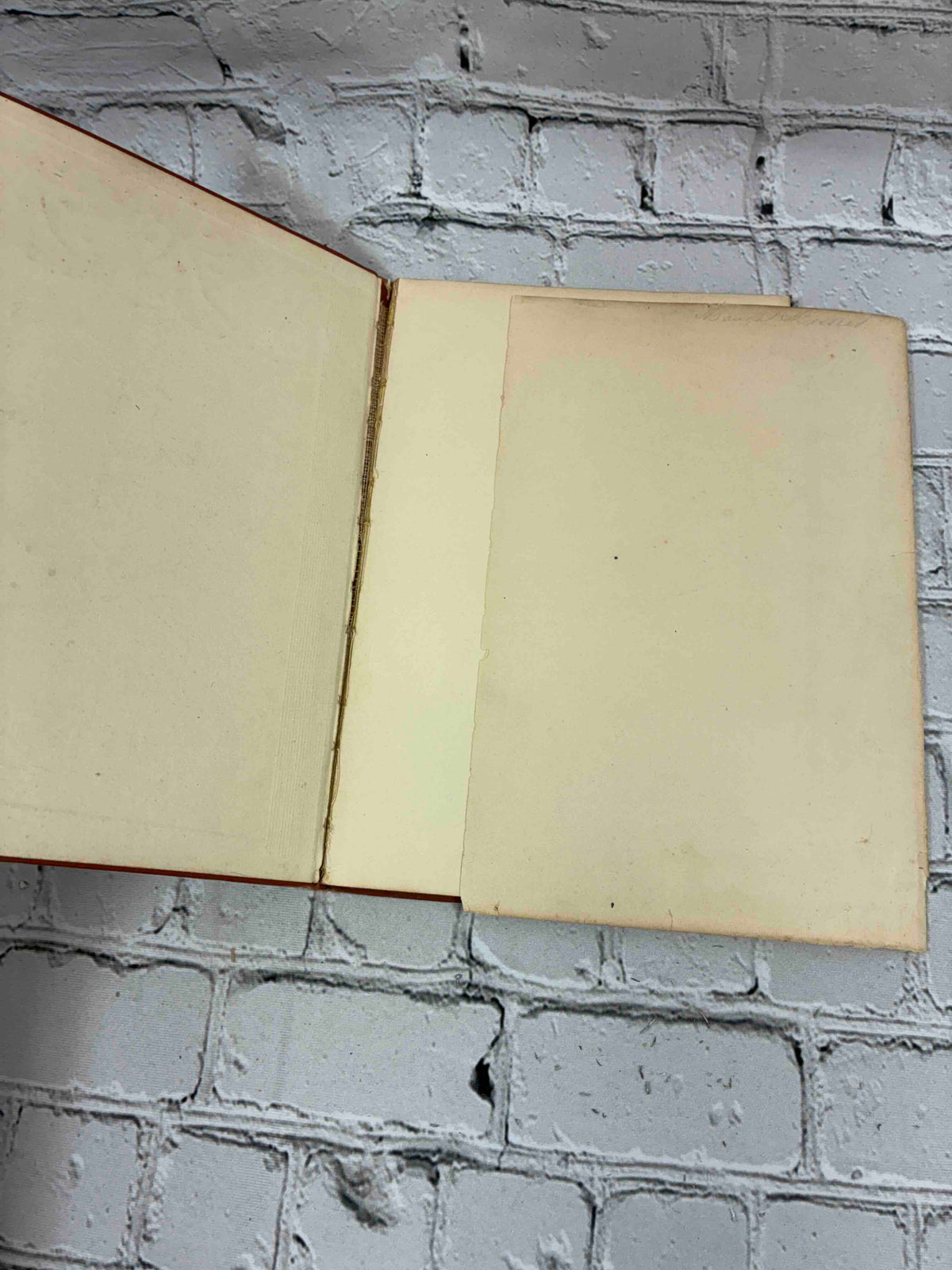 Business and Social Correspondence, 1895 Williams & Rogers hardcover - front pastedown and free endpaper with cracked hinge