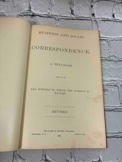 Business and Social Correspondence, 1895 Williams & Rogers hardcover - title page