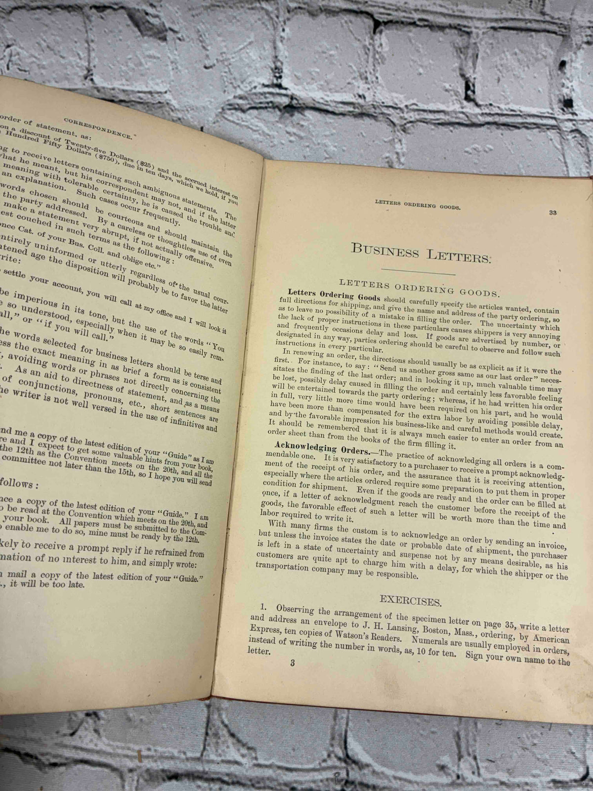 Business and Social Correspondence, 1895 Williams & Rogers hardcover - Business Letters chapter page
