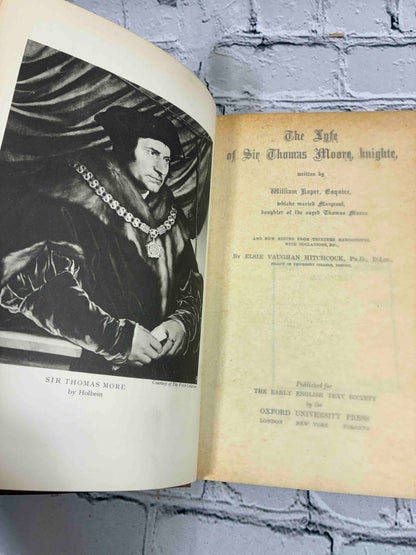 The Lyfe of Sir Thomas Moore by William Roper, 1958 Oxford University Press hardcover - Holbein portrait frontispiece and title page