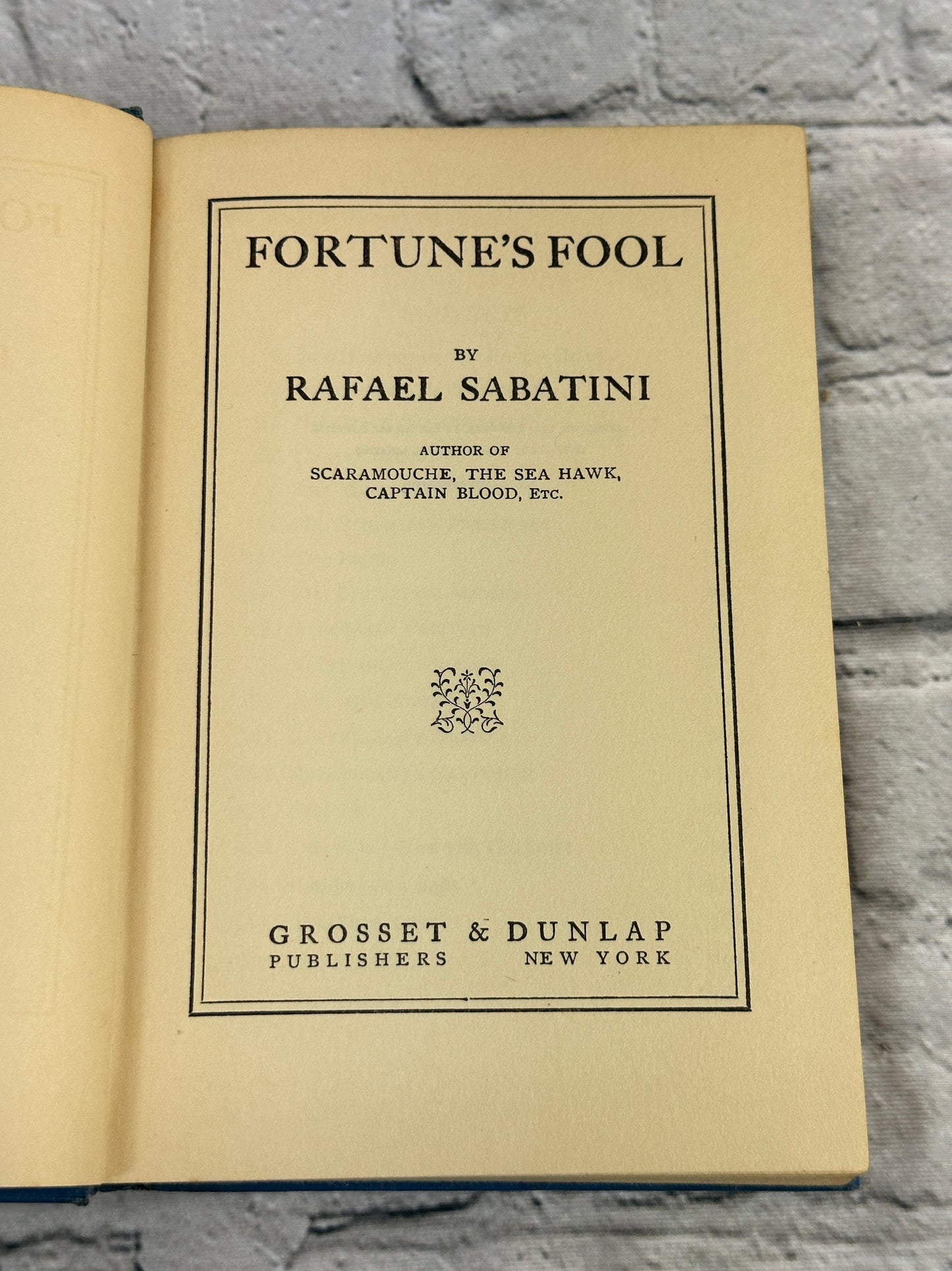 Fortune’s Fool by Rafael Sabatini (1923)