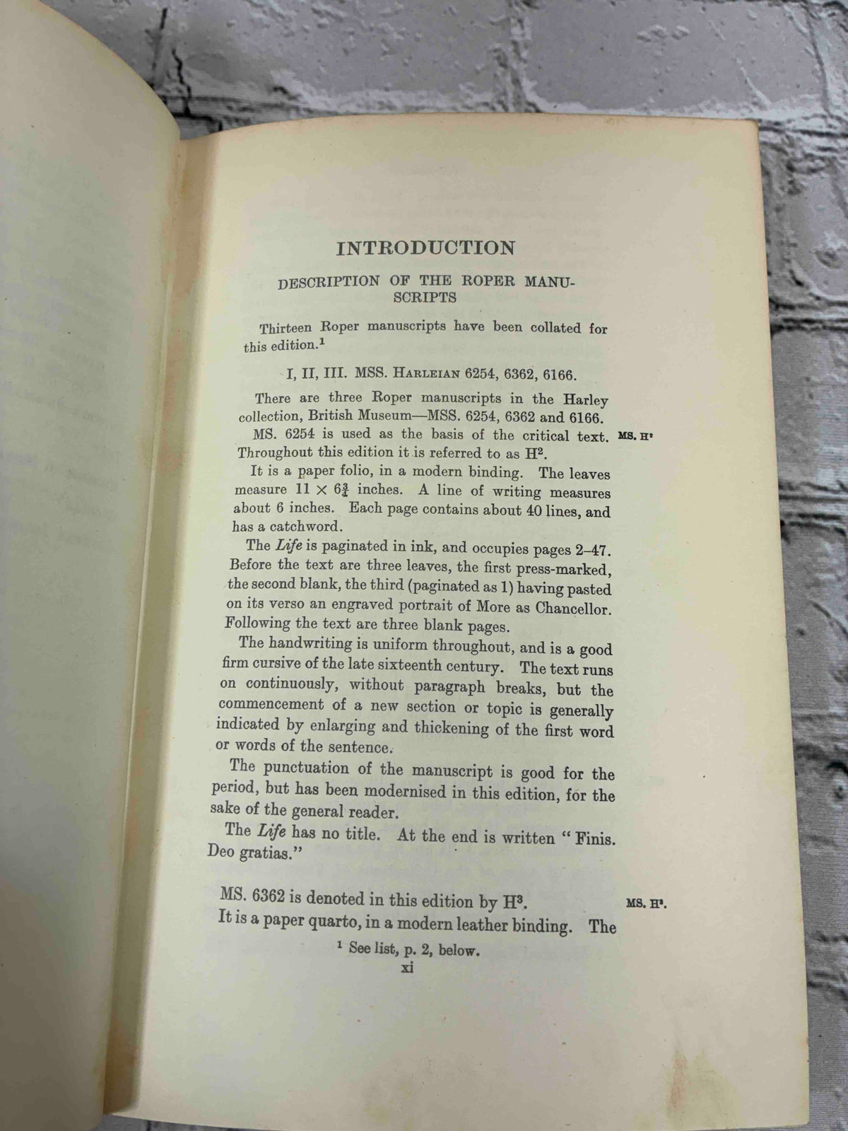 The Lyfe of Sir Thomas Moore by William Roper, 1958 Oxford University Press hardcover - introduction