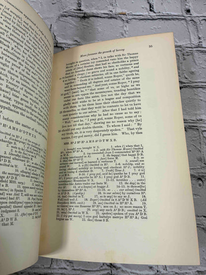 The Lyfe of Sir Thomas Moore by William Roper, 1958 Oxford University Press hardcover - sample text page with collations