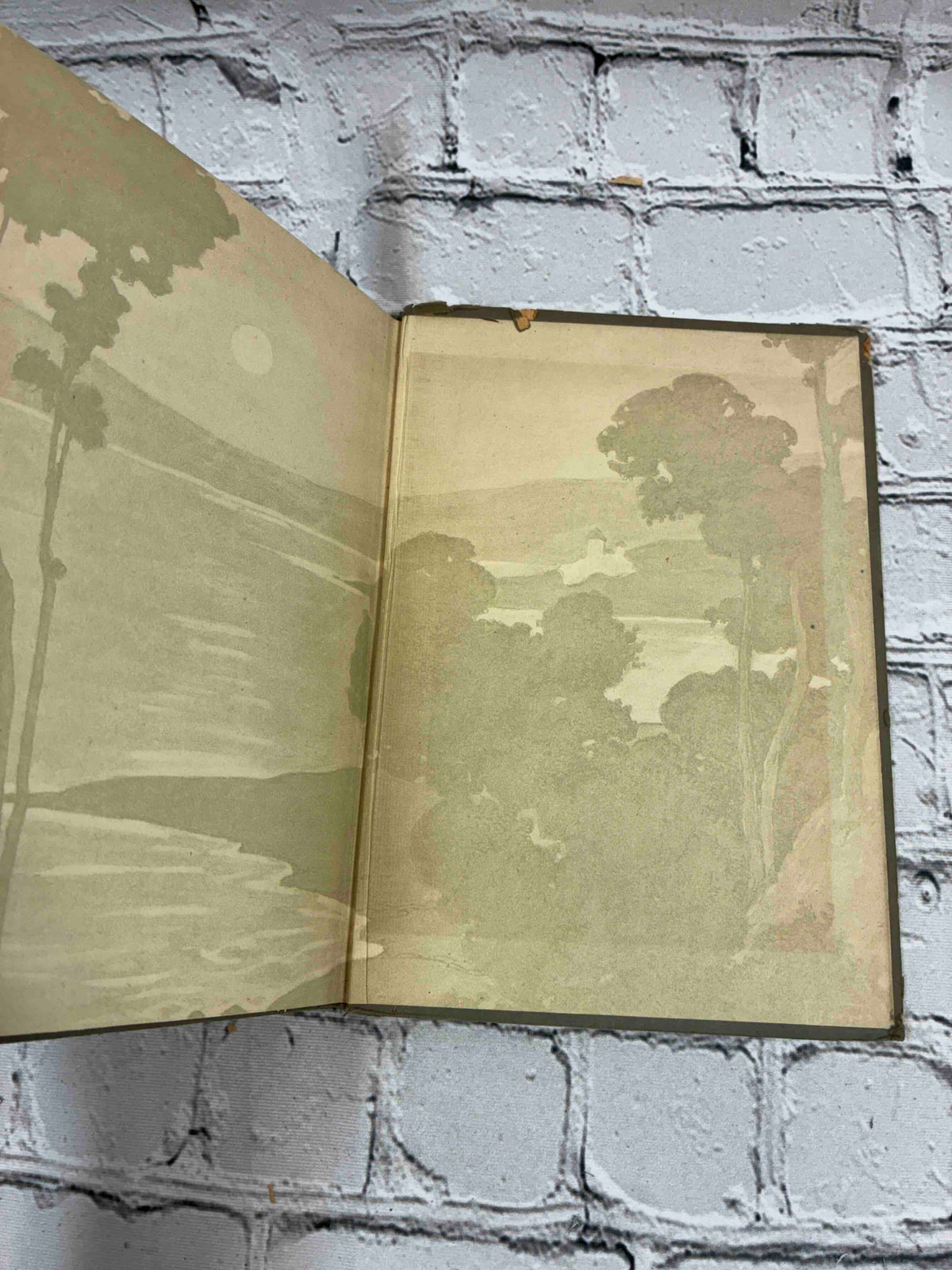 A Day with Nathaniel Hawthorne by May Byron, Hodder & Stoughton hardcover - pictorial rear endpapers