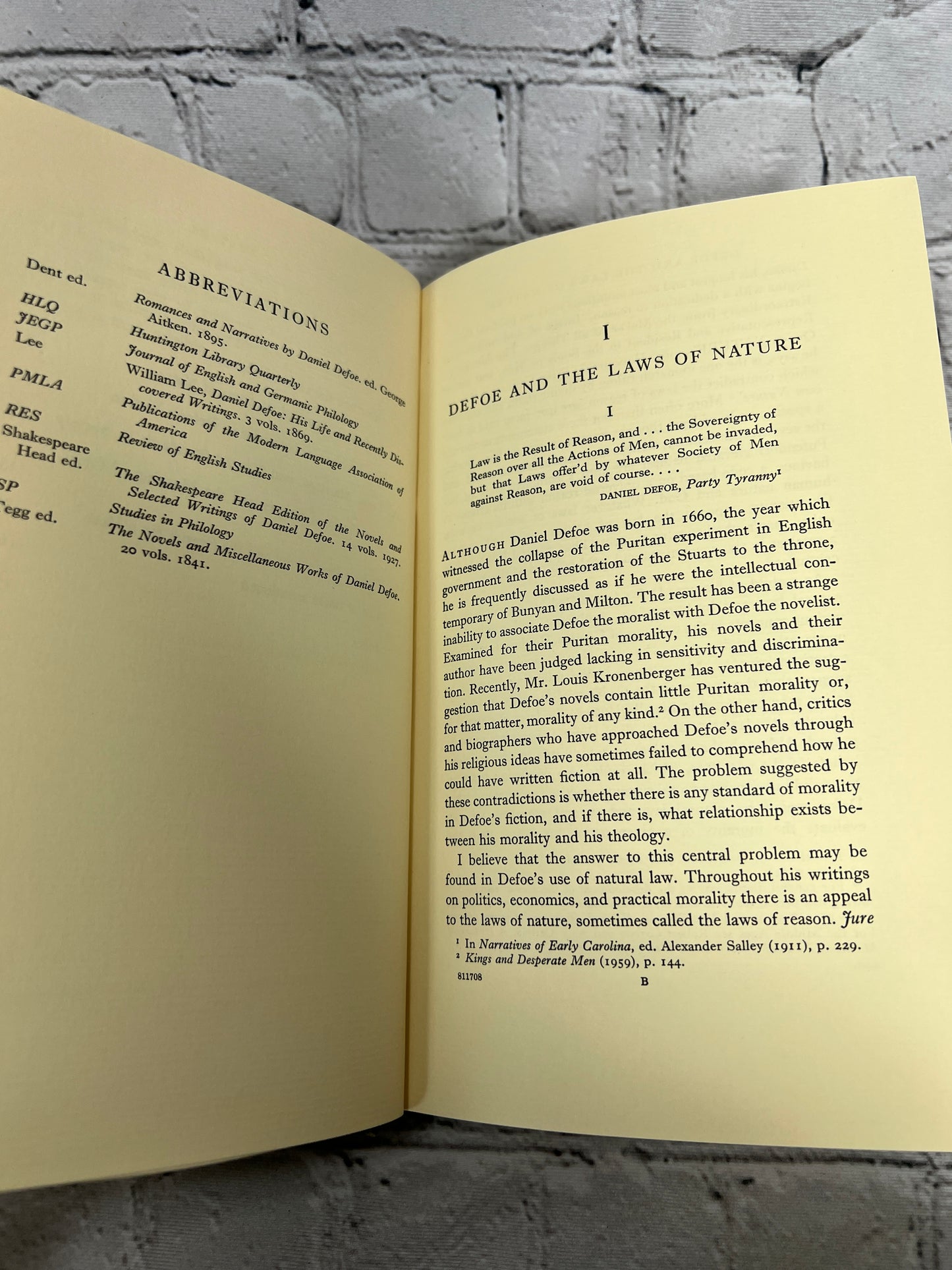 Defoe and The Nature of Man By Maximillian Novak [Oxford University · 1963]