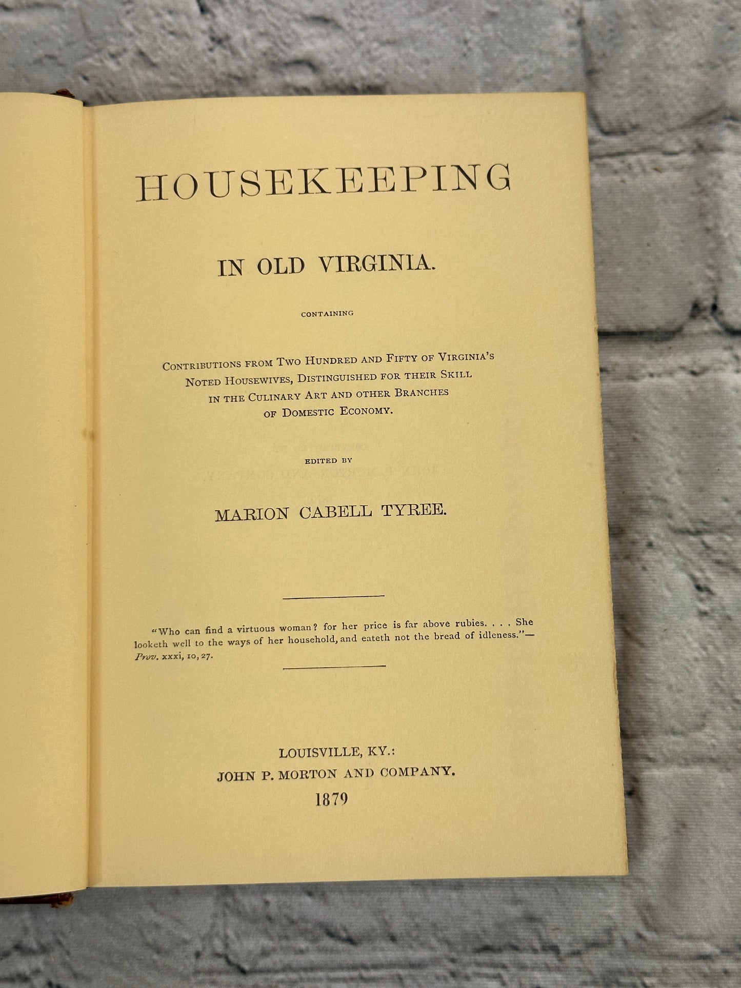 Housekeeping in Old Virginia by Marion Cabell Tyree (1965)