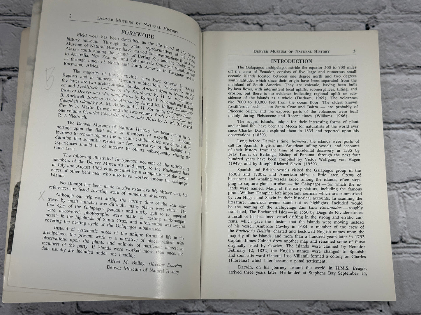 Galapagos Islands Narrative of the 1960 Field Trip By Alfred M. Bailey [1970]