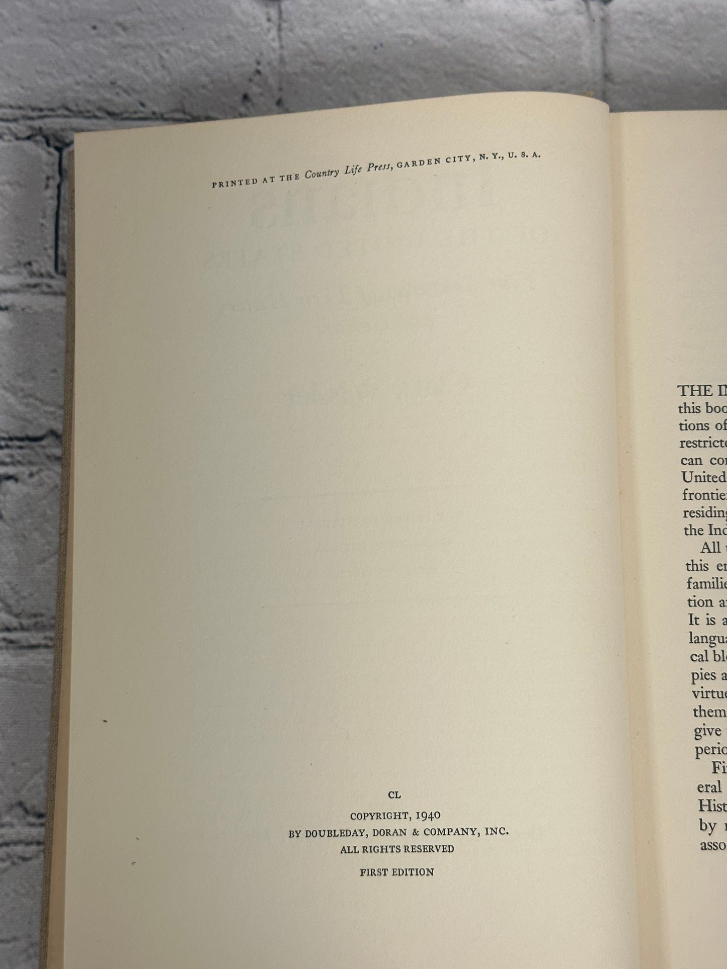 Indians of the United States by Clark Wissler [1940 · First Edition]