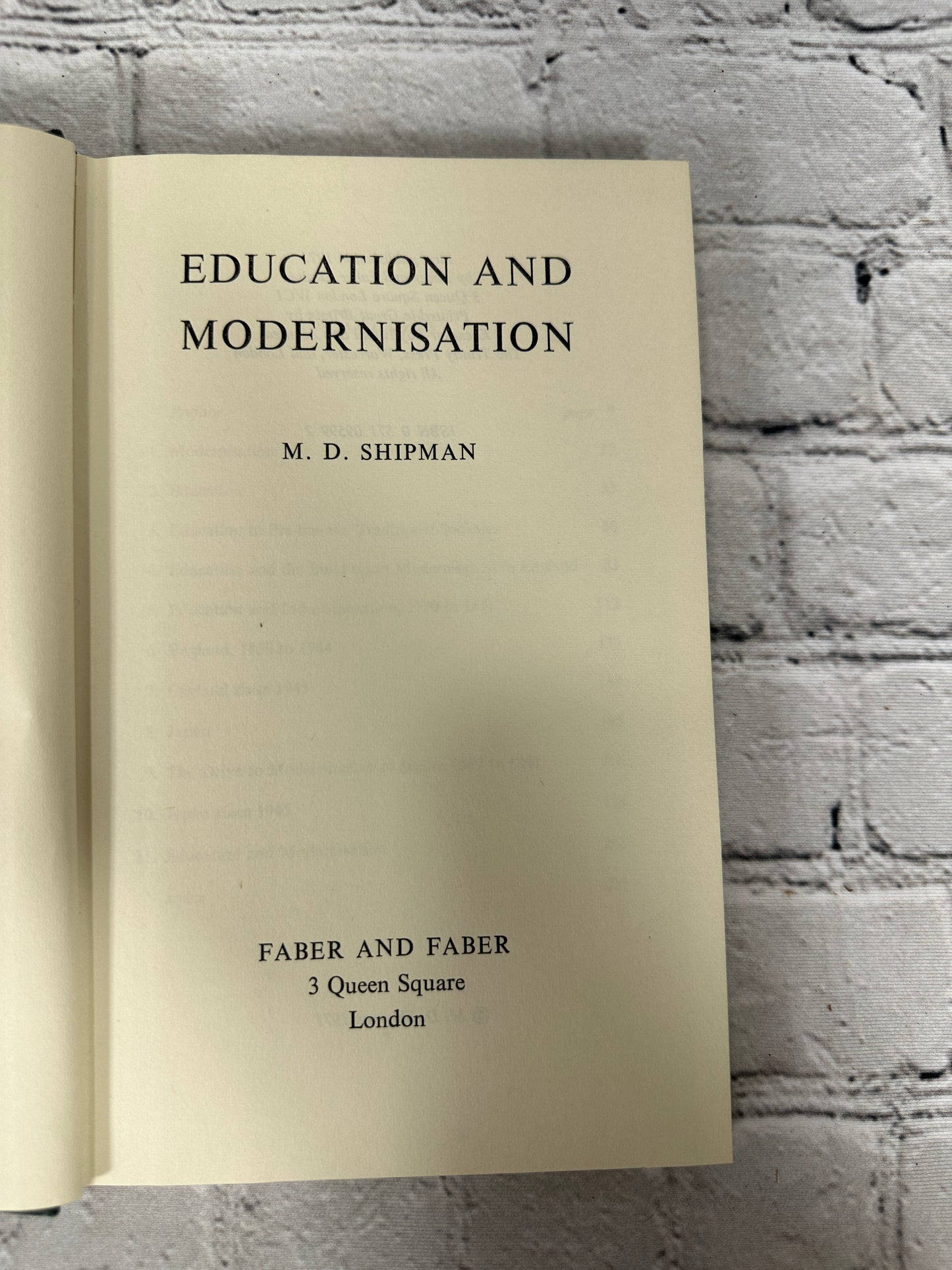 Education and Modernisation by M. D. Shipman [1971]