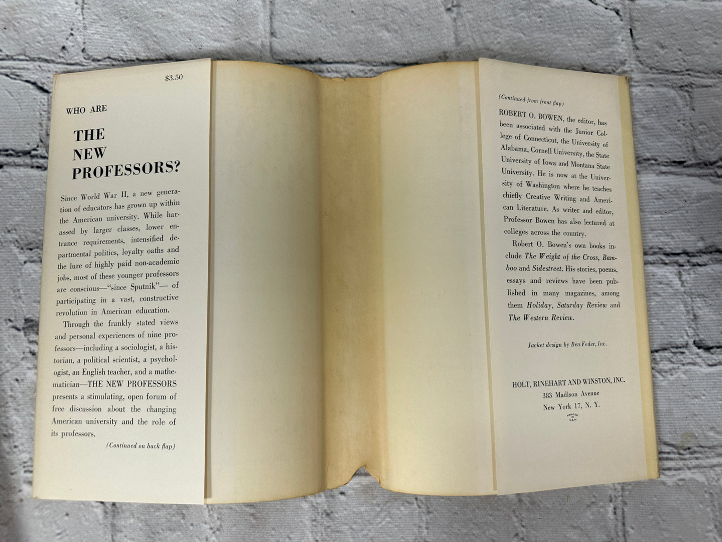 The New Professors edited by Robert O. Bowen [1960 · First Edition]