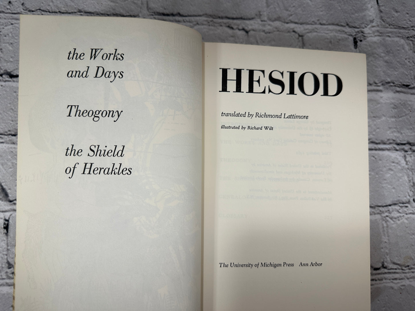 Hesiod: Translated by Richmond Lattimore [1962 · 3rd Printing]