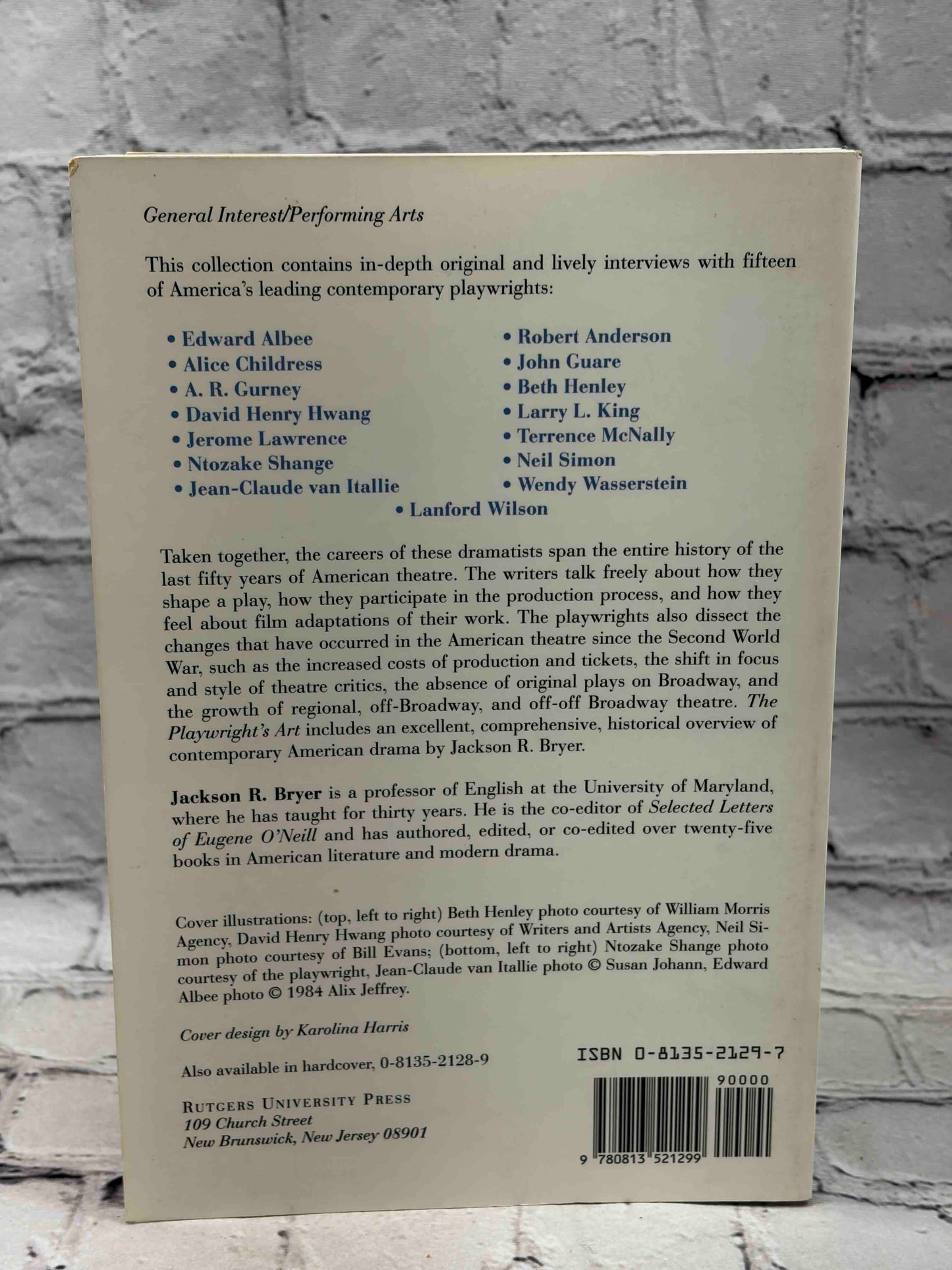 The Playwright's Art: Conversations with Contemporary American Dramatists