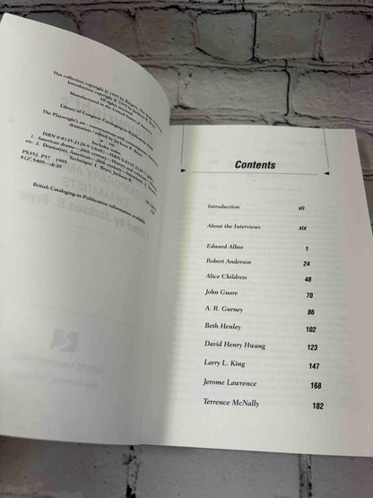 The Playwright's Art: Conversations with Contemporary American Dramatists