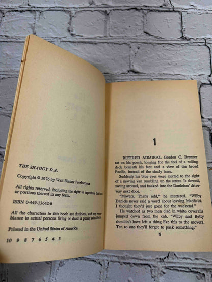 The Shaggy D.A. by Vic Crume, 1976 Fawcett Gold Medal paperback - copyright page and first page of text