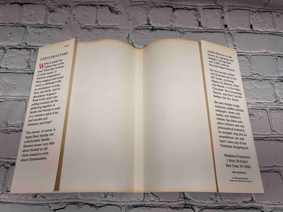Christmastime by Sandra Boynton, 1987 first edition hardcover - inside of dust jacket with flaps