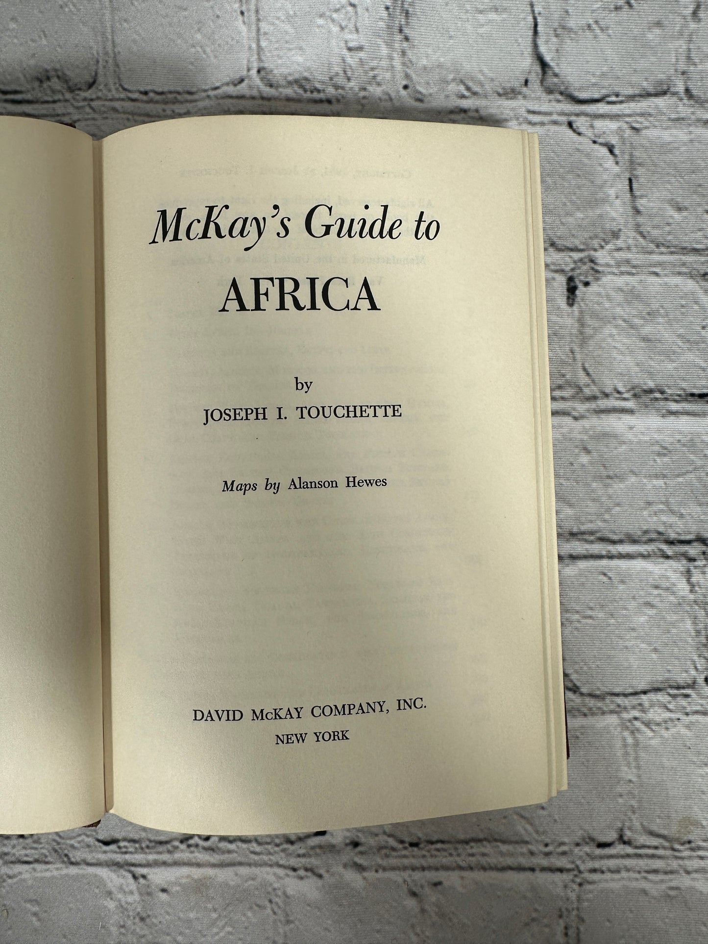 McKay's Guide to Africa by Joseph I. Touchette [1954]