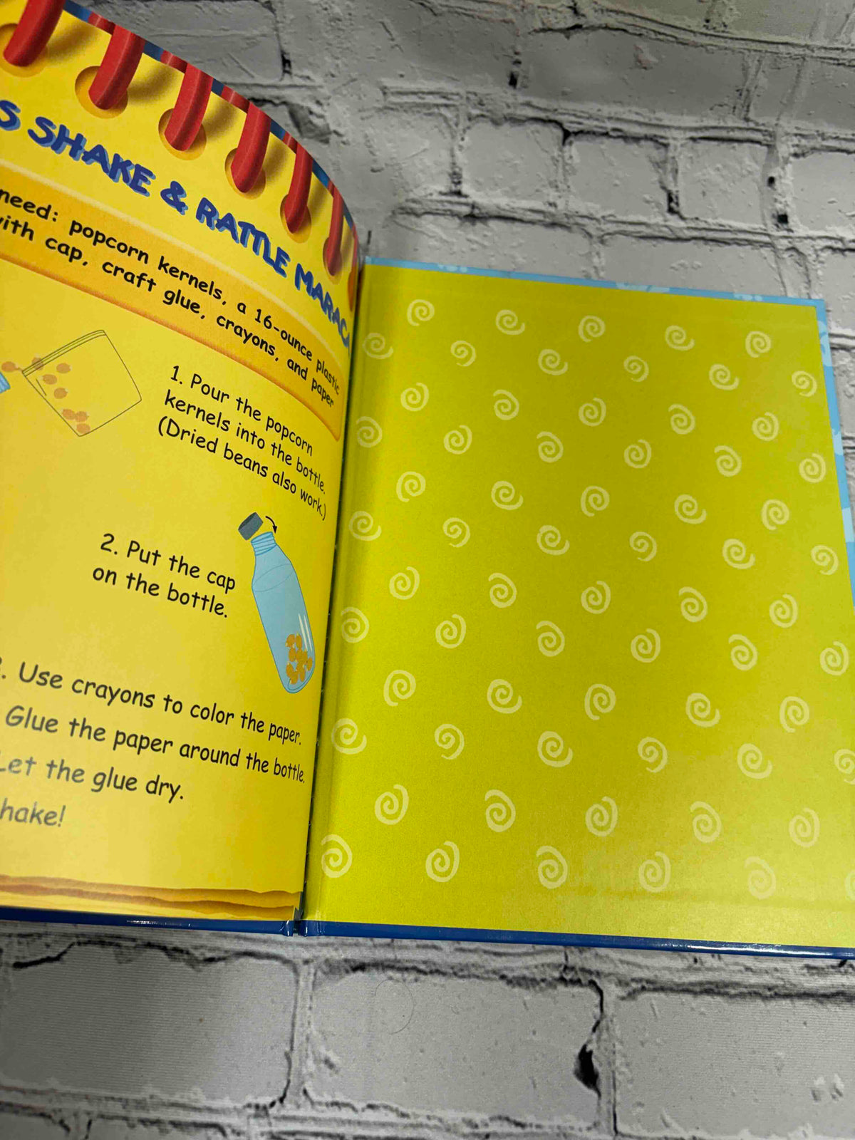 Blue's Rainy Day Music, Blue's Clues Discovery Series Book 2 hardcover - craft page and rear endpaper