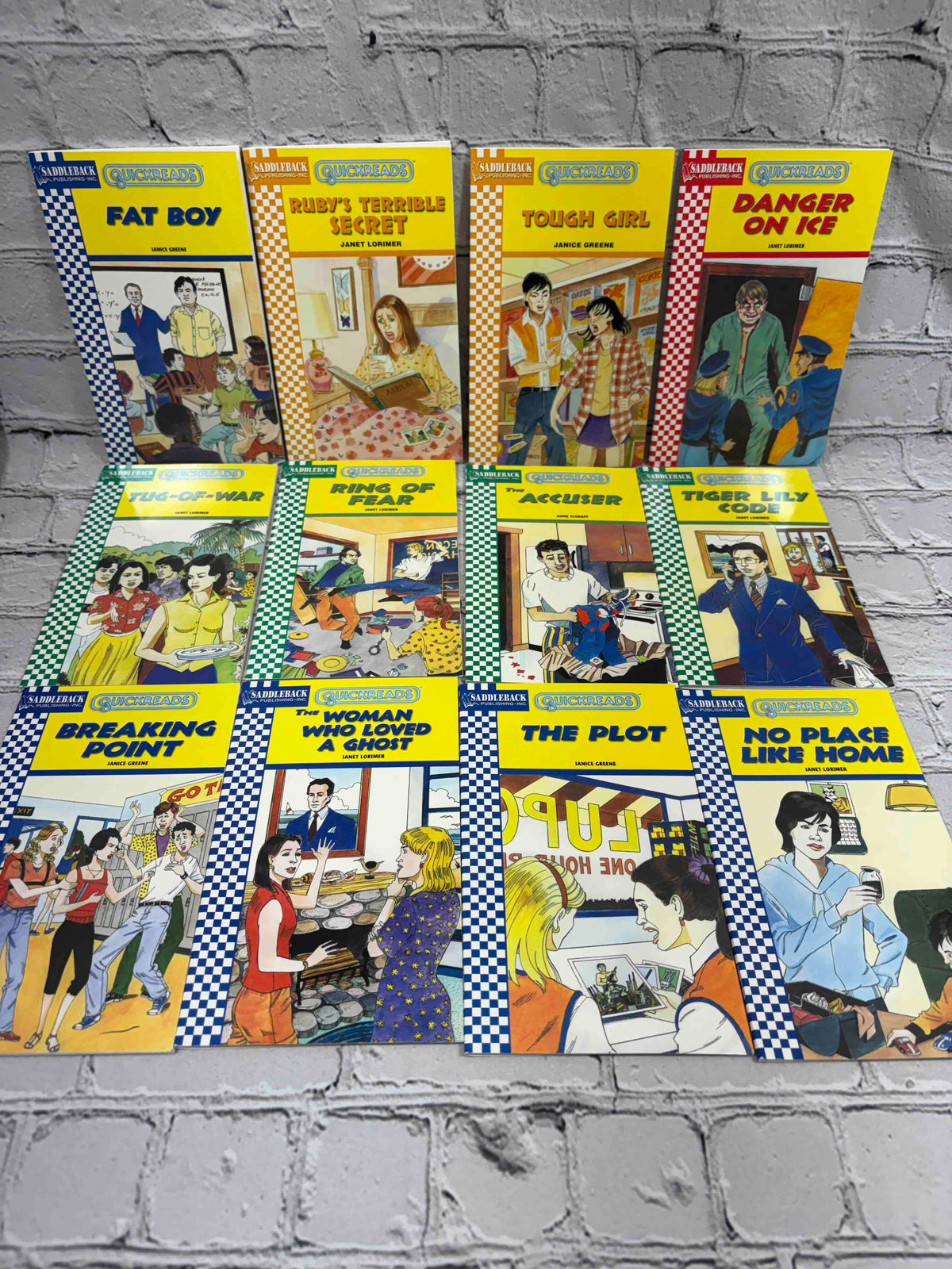 Lot of 12 Saddleback Quickreads paperbacks - front covers of all 12 books